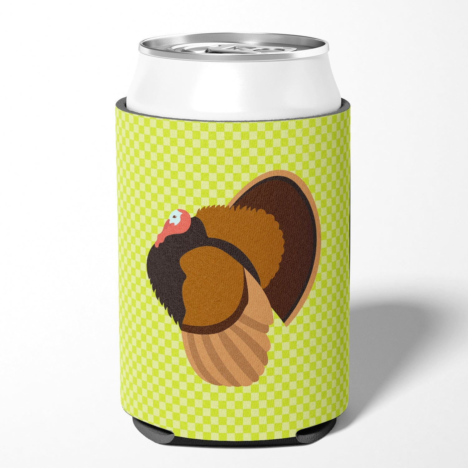 Bronze Turkey Green Can or Bottle Hugger Cooler Sleeve for Standard 12 oz Cans, Insulated Foam Beer & Soda Can Hugger Reusable