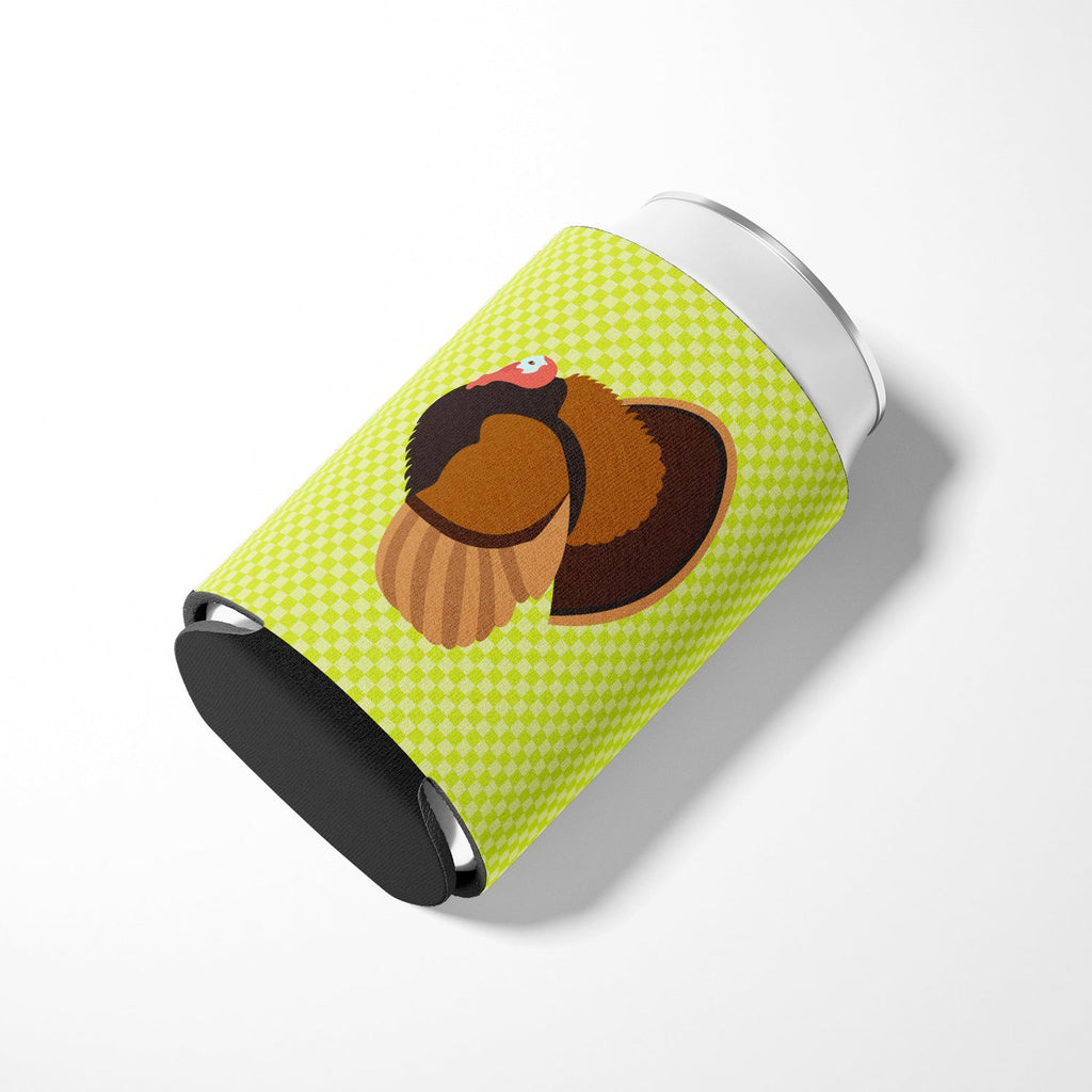 Bronze Turkey Green Can or Bottle Hugger Cooler Sleeve for Standard 12 oz Cans, Insulated Foam Beer & Soda Can Hugger Reusable
