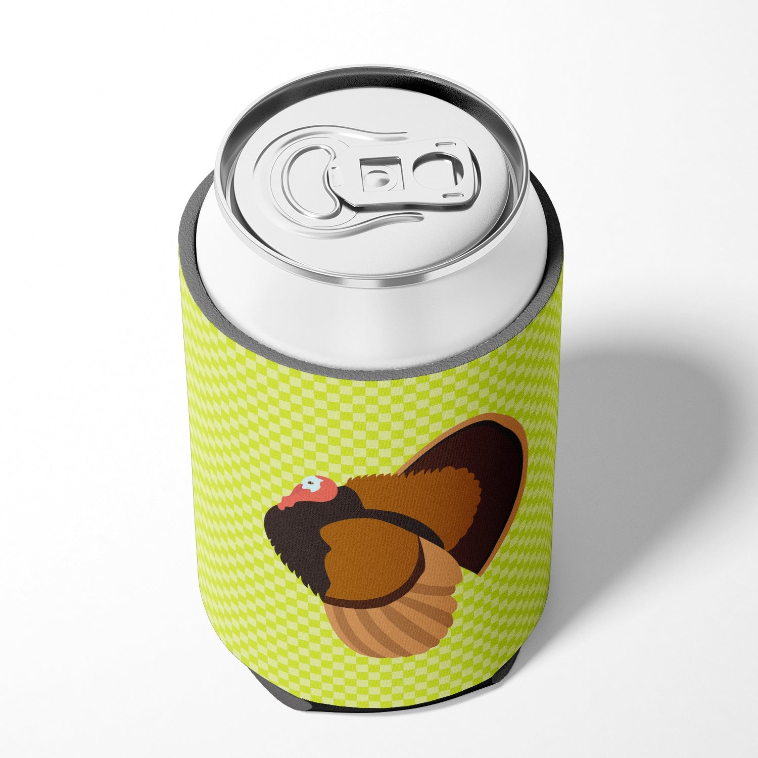 Bronze Turkey Green Can or Bottle Hugger Cooler Sleeve for Standard 12 oz Cans, Insulated Foam Beer & Soda Can Hugger Reusable