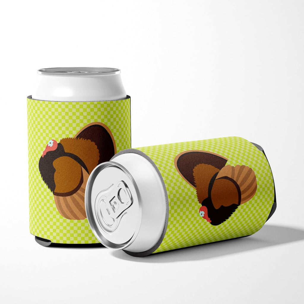 Bronze Turkey Green Can or Bottle Hugger Cooler Sleeve for Standard 12 oz Cans, Insulated Foam Beer & Soda Can Hugger Reusable