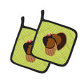 Bronze Turkey Green Pot Holder Set of 2 Heat Resistant Quilted Hot Pads 7.5 x 7.5 Inch, Insulated Kitchen Trivets for Cooking & Baking