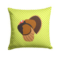 Bronze Turkey Green Decorative Throw Pillow 14x14 Indoor Outdoor Accent Cushion, Fabric Cover with Insert for Sofa, Bed, Porch & Living Room