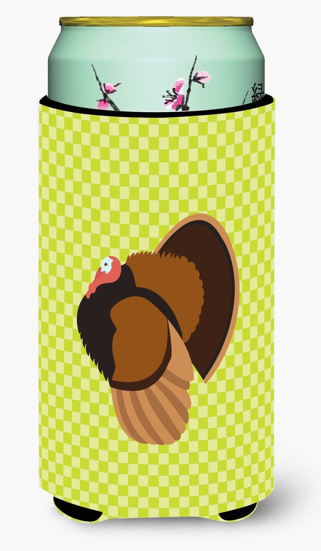 Bronze Turkey Green Tall Boy Hugger Can Cooler Sleeve Machine Washable Drink Collapsible Insulator Beverage Insulated Holder