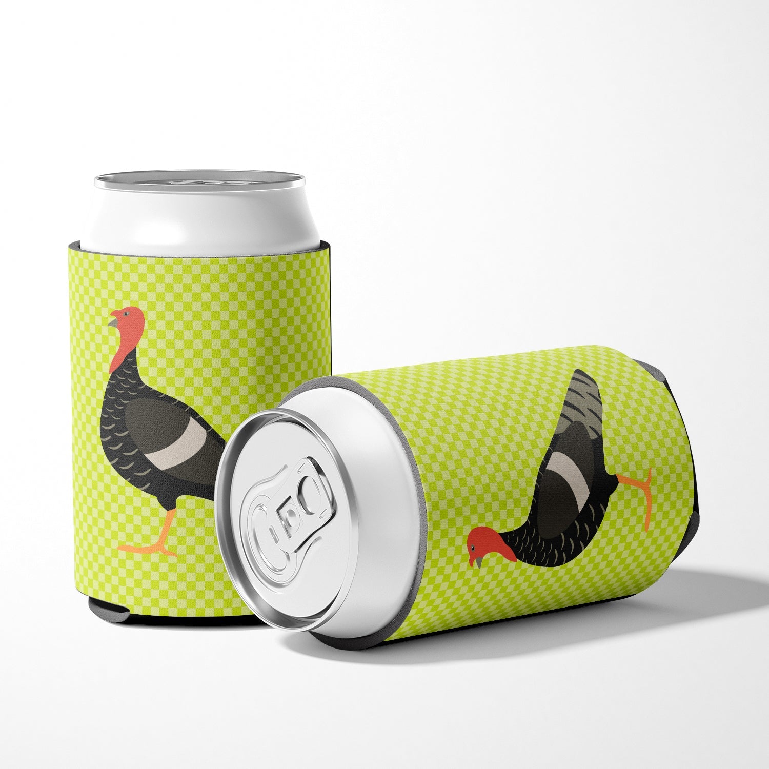 Marragansett Turkey Green Can or Bottle Hugger Cooler Sleeve for Standard 12 oz Cans, Insulated Foam Beer & Soda Can Hugger Reusable