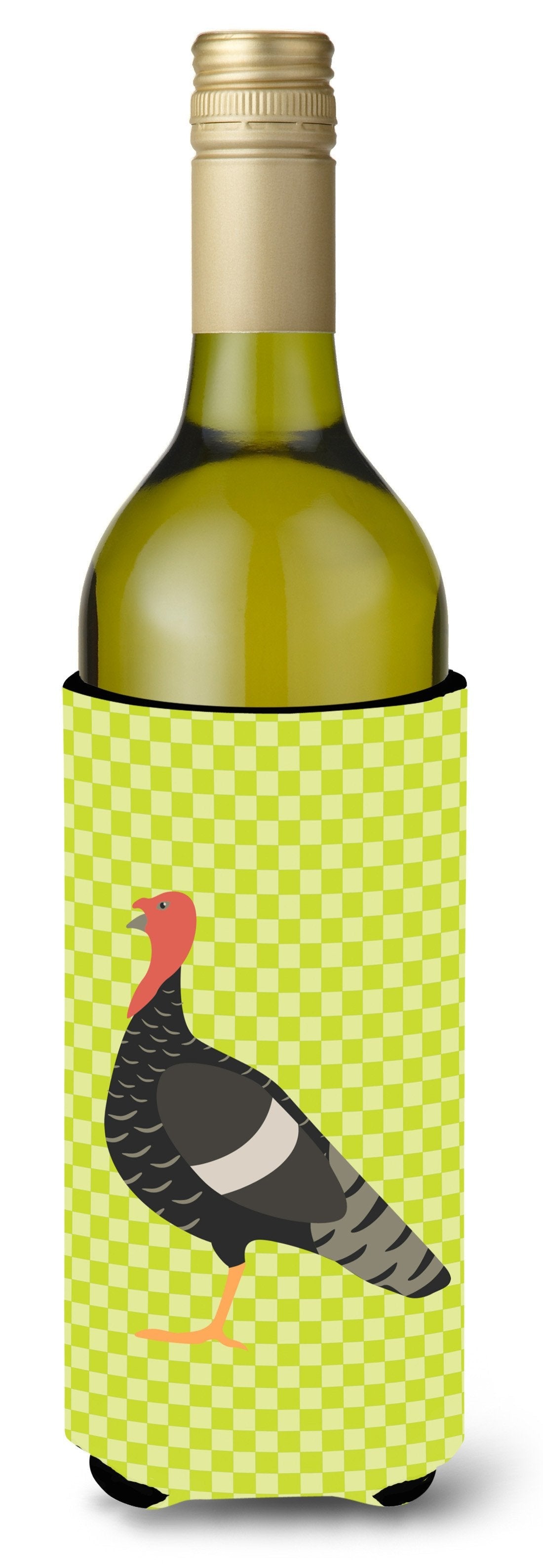 Marragansett Turkey Green Wine Bottle Hugger Gift Sleeve for Standard 750 ml Bottles, Insulated Reusable Also Fits Mini Shot & Pint Bottles