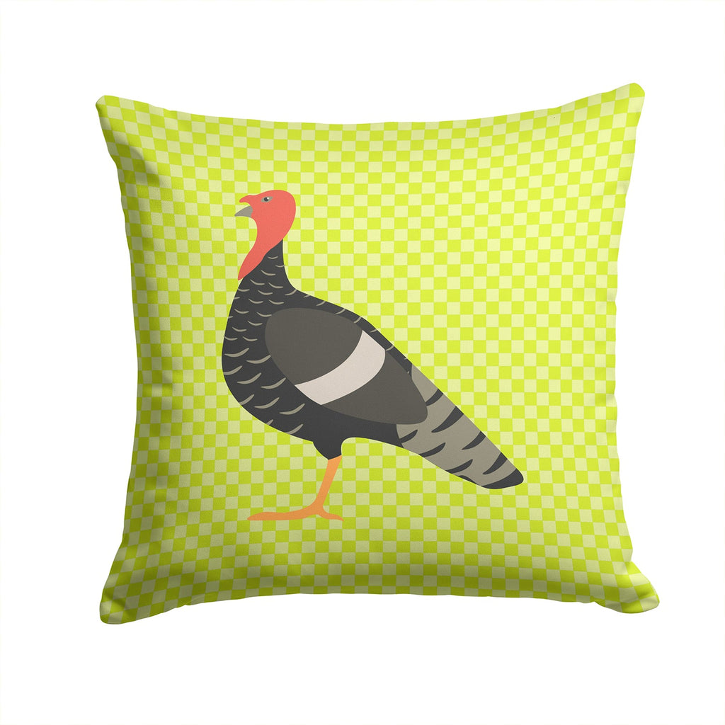 Marragansett Turkey Green Decorative Throw Pillow 14x14 Indoor Outdoor Accent Cushion, Fabric Cover with Insert for Sofa, Bed, Porch & Living Room