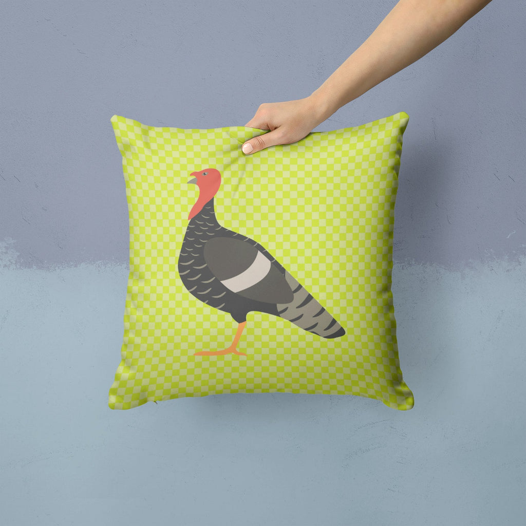 Marragansett Turkey Green Decorative Throw Pillow 14x14 Indoor Outdoor Accent Cushion, Fabric Cover with Insert for Sofa, Bed, Porch & Living Room