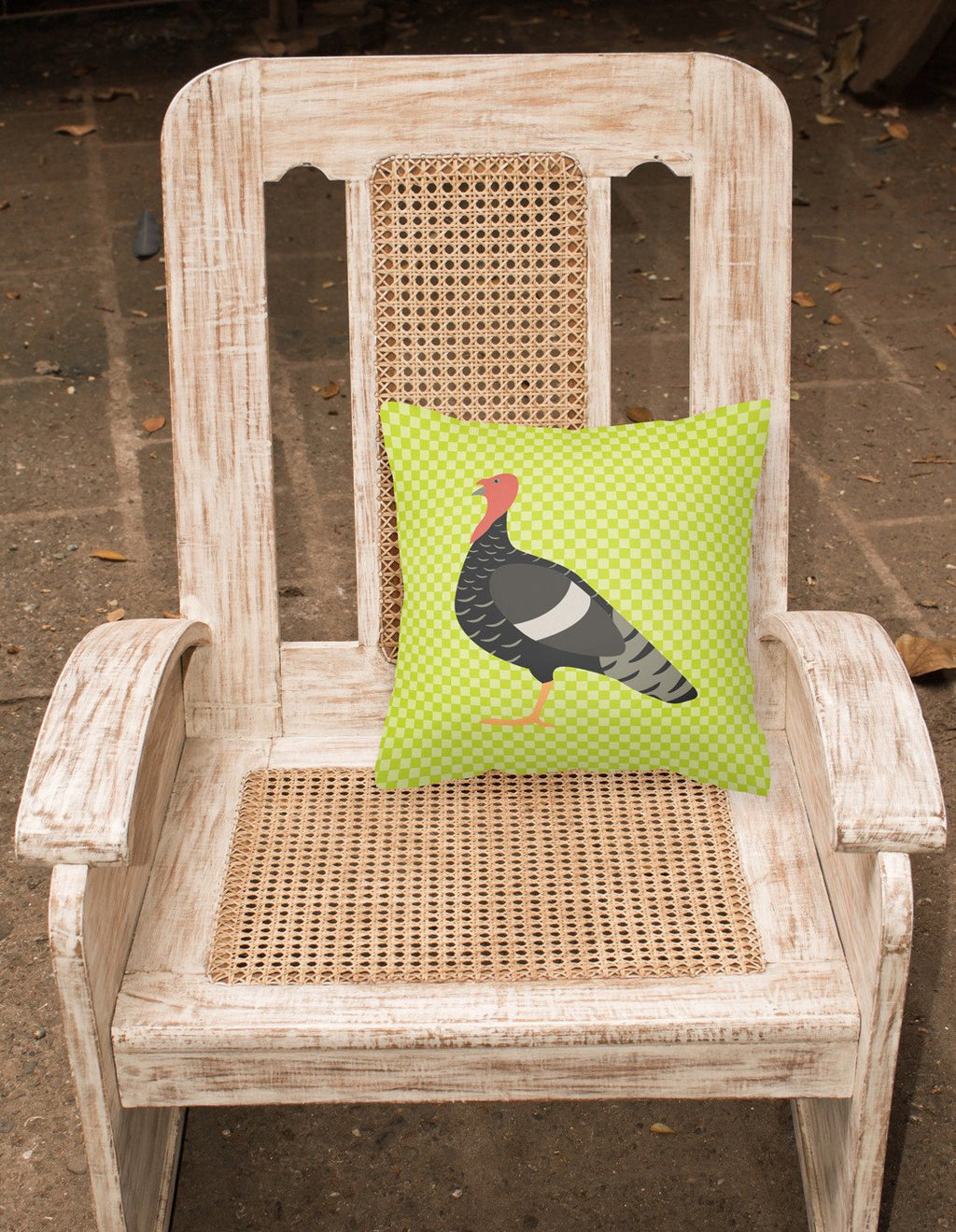 Marragansett Turkey Green Decorative Throw Pillow 18x18 Indoor Outdoor Accent Cushion, Fabric Cover with Insert for Sofa, Bed, Porch & Living Room