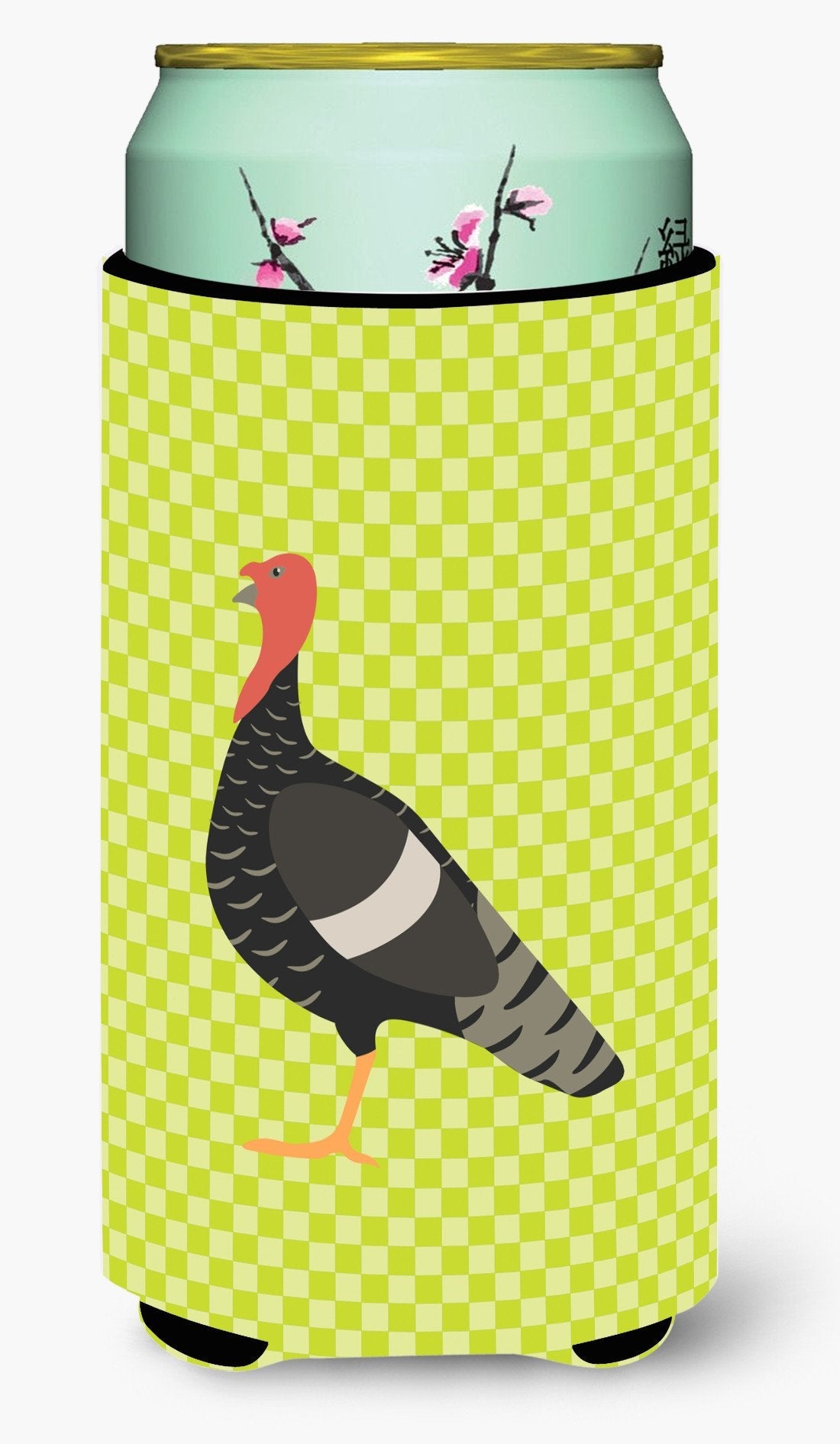 Marragansett Turkey Green Tall Boy Hugger Can Cooler Sleeve Machine Washable Drink Collapsible Insulator Beverage Insulated Holder