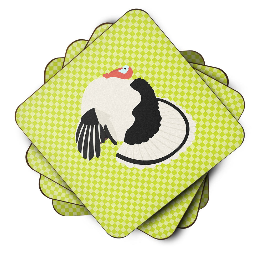Royal Palm Turkey Green Foam Coasters Set of 4 Cup Coasters for Indoor Outdoor, Tabletop Protection, Anti Slip, Mouse pad Material