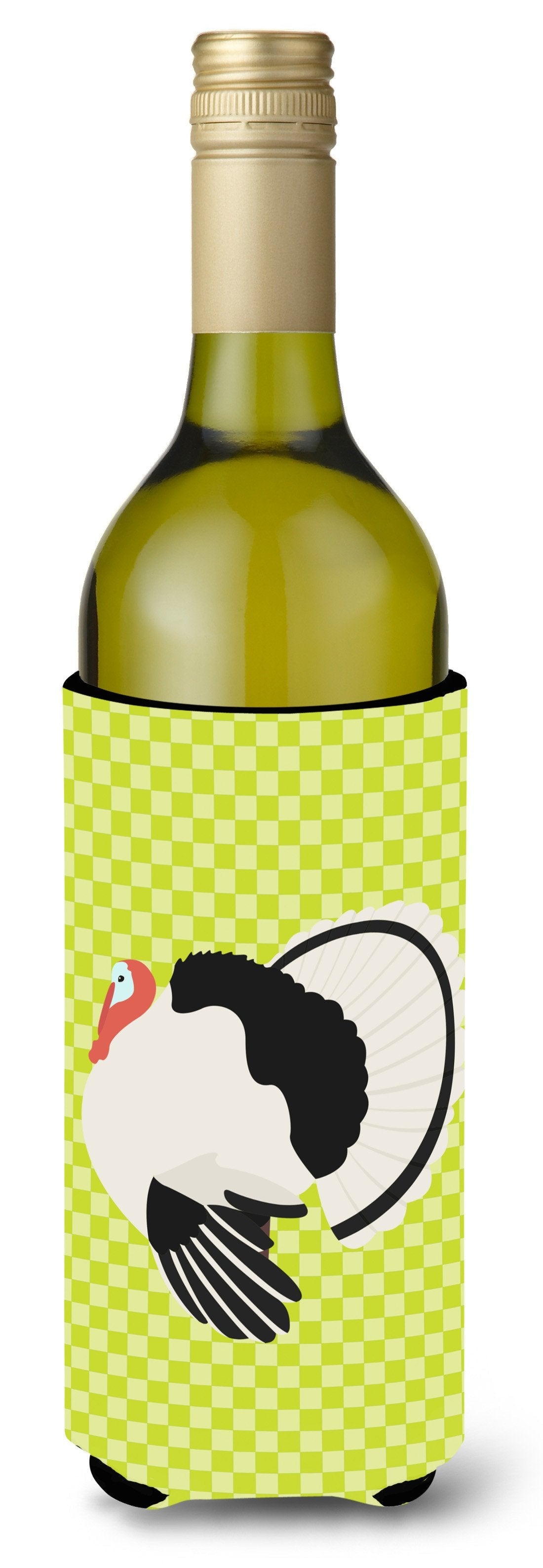 Royal Palm Turkey Green Wine Bottle Hugger Gift Sleeve for Standard 750 ml Bottles, Insulated Reusable Also Fits Mini Shot & Pint Bottles