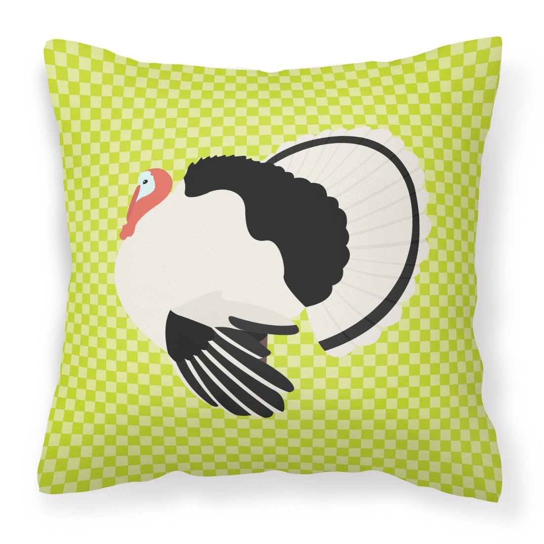 Royal Palm Turkey Green Decorative Throw Pillow 18x18 Indoor Outdoor Accent Cushion, Fabric Cover with Insert for Sofa, Bed, Porch & Living Room