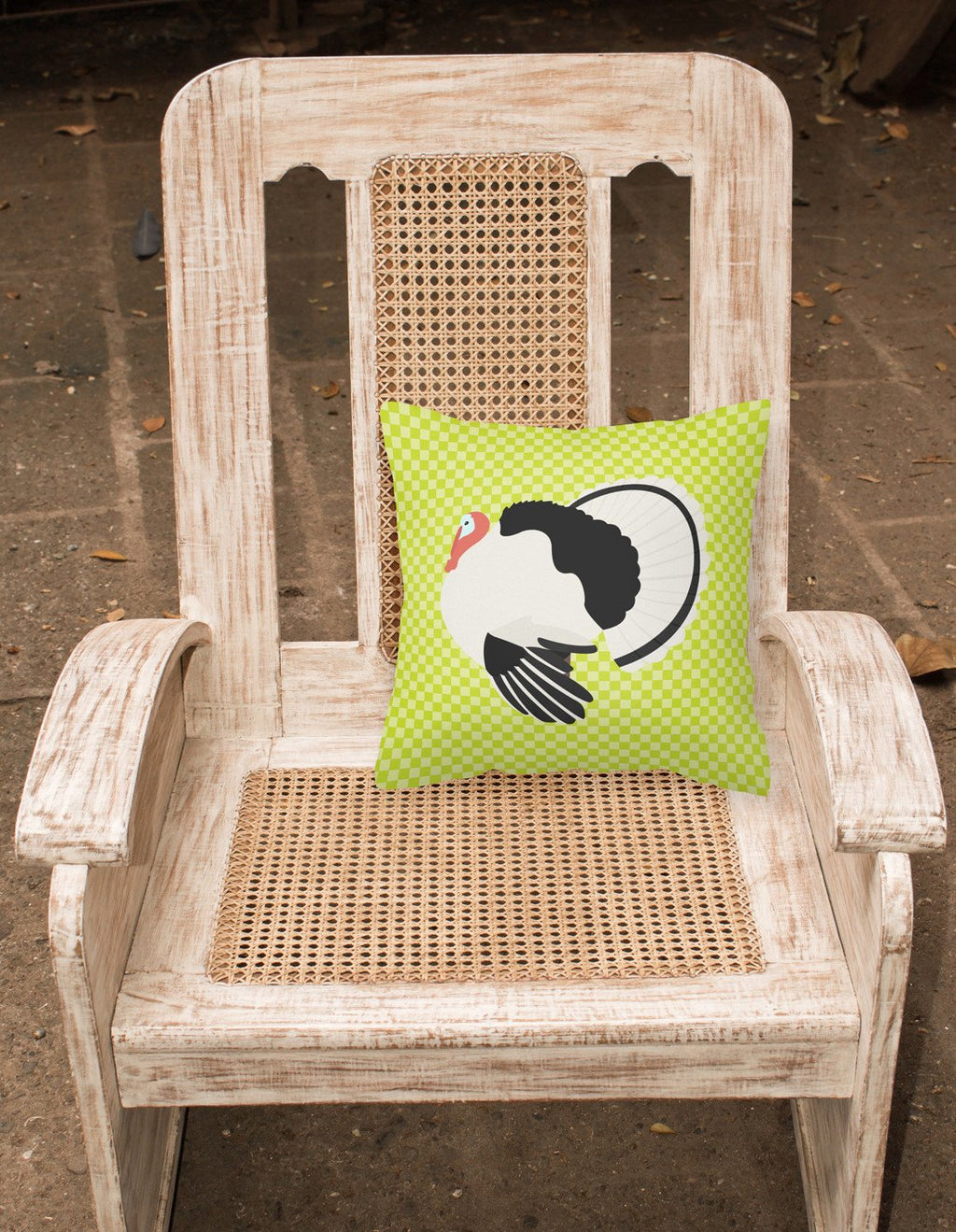 Royal Palm Turkey Green Decorative Throw Pillow 18x18 Indoor Outdoor Accent Cushion, Fabric Cover with Insert for Sofa, Bed, Porch & Living Room