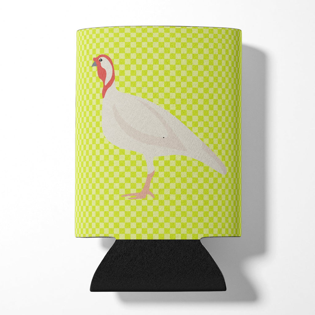Beltsville Small White Turkey Hen Green Can or Bottle Hugger Cooler Sleeve for Standard 12 oz Cans, Insulated Foam Beer & Soda Can Hugger Reusable