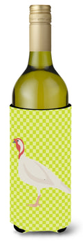 Beltsville Small White Turkey Hen Green Wine Bottle Hugger Gift Sleeve for Standard 750 ml Bottles, Insulated Reusable Also Fits Mini Shot & Pint Bottles