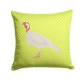 Beltsville Small White Turkey Hen Green Decorative Throw Pillow 14x14 Indoor Outdoor Accent Cushion, Fabric Cover with Insert for Sofa, Bed, Porch & Living Room