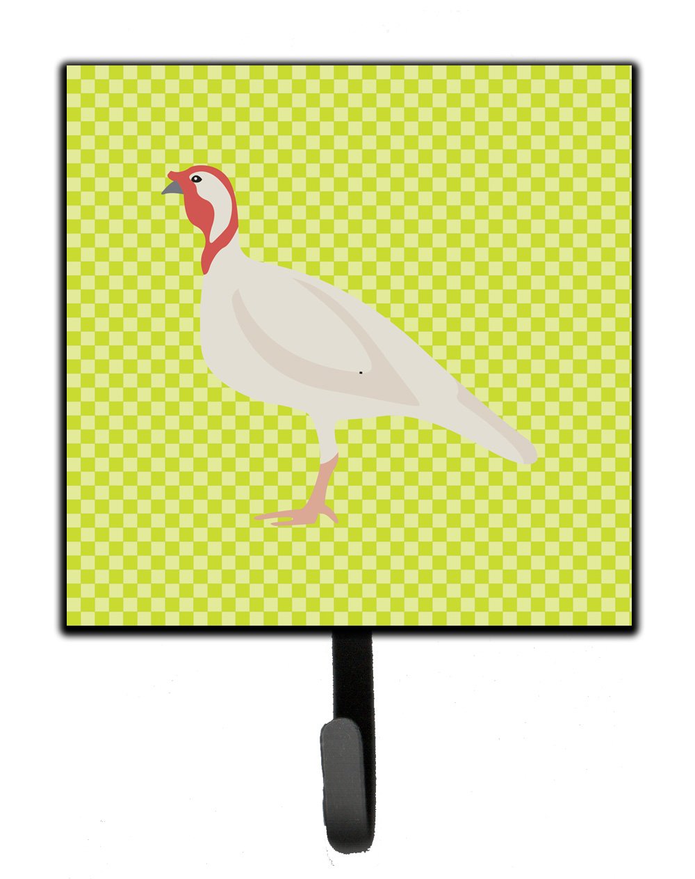 Beltsville Small White Turkey Hen Green Leash or Key Holder Wall Hooks, Key Hooks Holder, Coat Rack Wall Mount, Coat Hooks, Hooks for Hanging Keys, Towels, Aprons, Leashes
