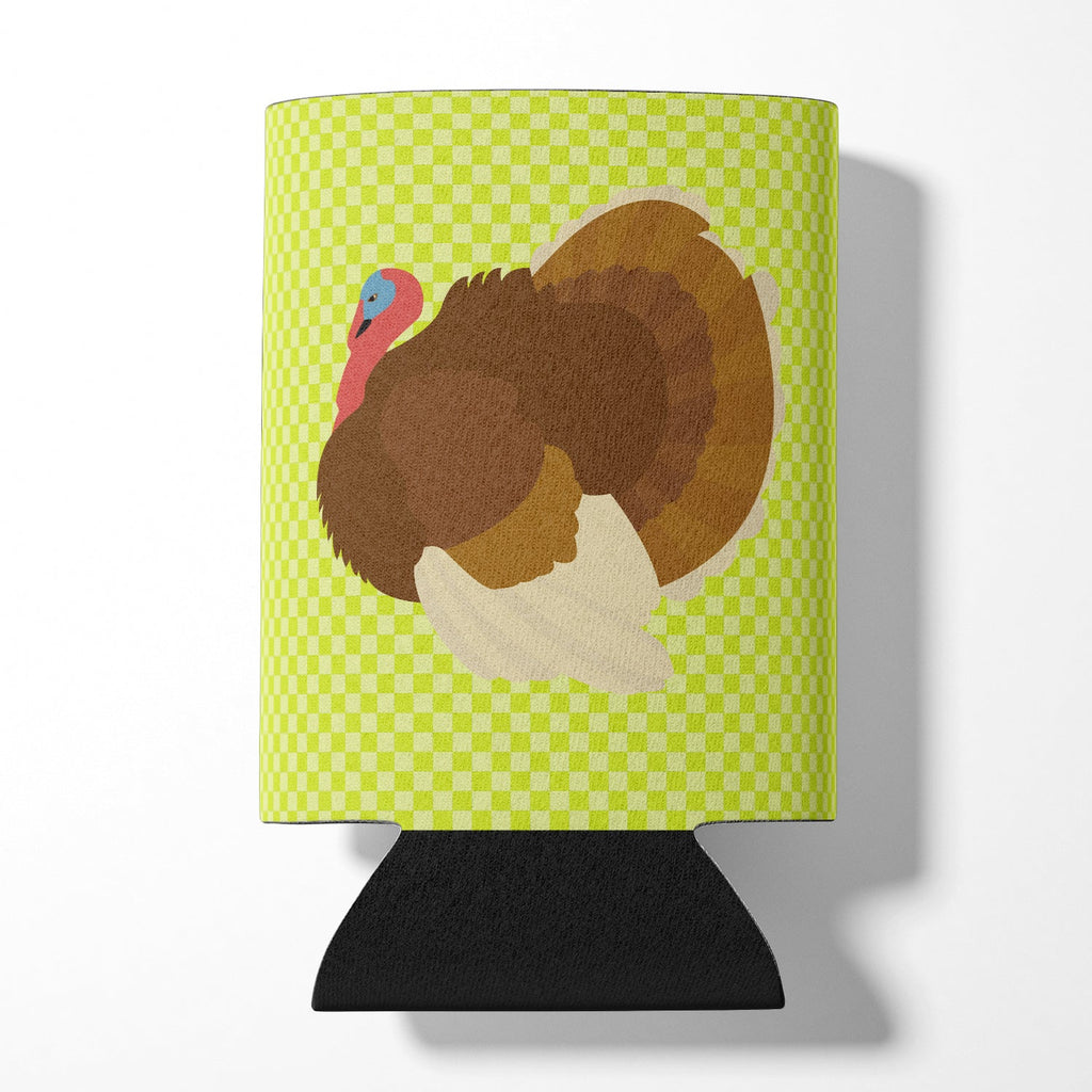 French Turkey Dindon Green Can or Bottle Hugger Cooler Sleeve for Standard 12 oz Cans, Insulated Foam Beer & Soda Can Hugger Reusable