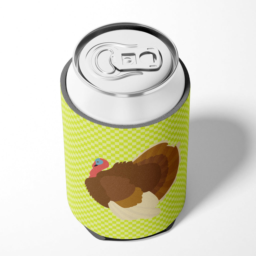 French Turkey Dindon Green Can or Bottle Hugger Cooler Sleeve for Standard 12 oz Cans, Insulated Foam Beer & Soda Can Hugger Reusable