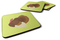 French Turkey Dindon Green Foam Coasters Set of 4 Cup Coasters for Indoor Outdoor, Tabletop Protection, Anti Slip, Mouse pad Material