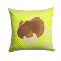 French Turkey Dindon Green Decorative Throw Pillow 14x14 Indoor Outdoor Accent Cushion, Fabric Cover with Insert for Sofa, Bed, Porch & Living Room