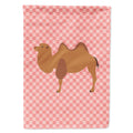Bactrian Camel Pink Check House Flag 28x40 Porch Sleeve Pole Decorative Outside Yard Banner Artwork Wall Hanging, Polyester