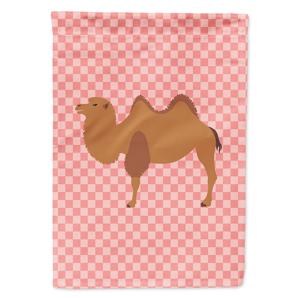 Bactrian Camel Pink Check House Flag 28x40 Porch Sleeve Pole Decorative Outside Yard Banner Artwork Wall Hanging, Polyester
