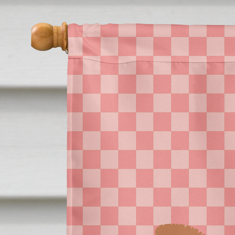 Bactrian Camel Pink Check House Flag 28x40 Porch Sleeve Pole Decorative Outside Yard Banner Artwork Wall Hanging, Polyester
