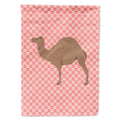 F1 Hybrid Camel Pink Check House Flag 28x40 Porch Sleeve Pole Decorative Outside Yard Banner Artwork Wall Hanging, Polyester