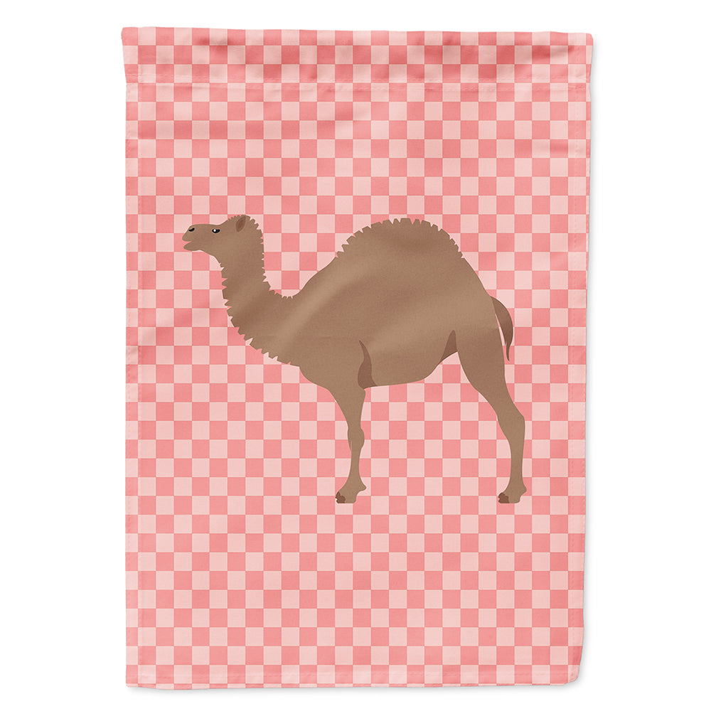 F1 Hybrid Camel Pink Check House Flag 28x40 Porch Sleeve Pole Decorative Outside Yard Banner Artwork Wall Hanging, Polyester
