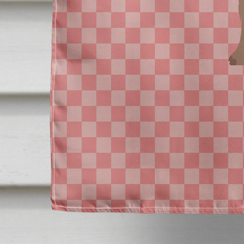 F1 Hybrid Camel Pink Check House Flag 28x40 Porch Sleeve Pole Decorative Outside Yard Banner Artwork Wall Hanging, Polyester