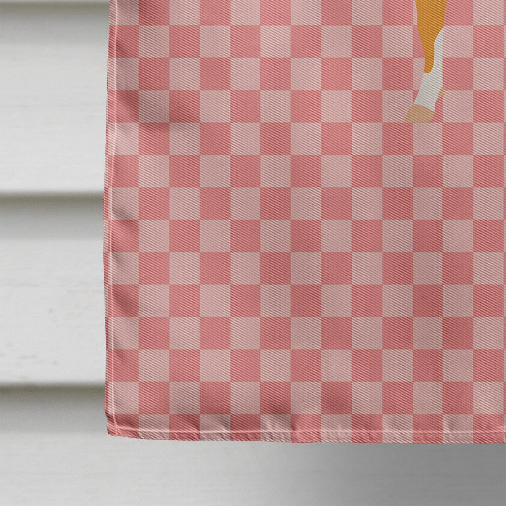 Guernsey Cow Pink Check House Flag 28x40 Porch Sleeve Pole Decorative Outside Yard Banner Artwork Wall Hanging, Polyester