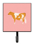 Guernsey Cow Pink Check Leash or Key Holder Wall Hooks, Key Hooks Holder, Coat Rack Wall Mount, Coat Hooks, Hooks for Hanging Keys, Towels, Aprons, Leashes