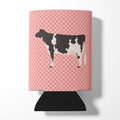 Holstein Cow Pink Check Can or Bottle Hugger Cooler Sleeve for Standard 12 oz Cans, Insulated Foam Beer & Soda Can Hugger Reusable