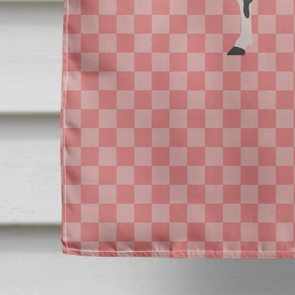 Holstein Cow Pink Check House Flag 28x40 Porch Sleeve Pole Decorative Outside Yard Banner Artwork Wall Hanging, Polyester