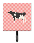 Holstein Cow Pink Check Leash or Key Holder Wall Hooks, Key Hooks Holder, Coat Rack Wall Mount, Coat Hooks, Hooks for Hanging Keys, Towels, Aprons, Leashes