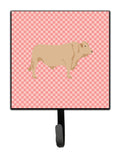 Charolais Cow Pink Check Leash or Key Holder Wall Hooks, Key Hooks Holder, Coat Rack Wall Mount, Coat Hooks, Hooks for Hanging Keys, Towels, Aprons, Leashes