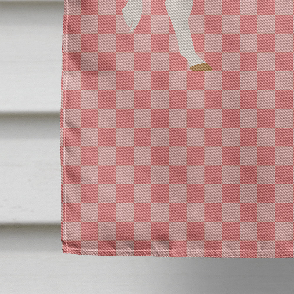 Ayrshire Cow Pink Check House Flag 28x40 Porch Sleeve Pole Decorative Outside Yard Banner Artwork Wall Hanging, Polyester