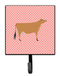 Jersey Cow Pink Check Leash or Key Holder Wall Hooks, Key Hooks Holder, Coat Rack Wall Mount, Coat Hooks, Hooks for Hanging Keys, Towels, Aprons, Leashes