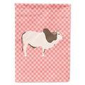 Malvi Cow Pink Check House Flag 28x40 Porch Sleeve Pole Decorative Outside Yard Banner Artwork Wall Hanging, Polyester