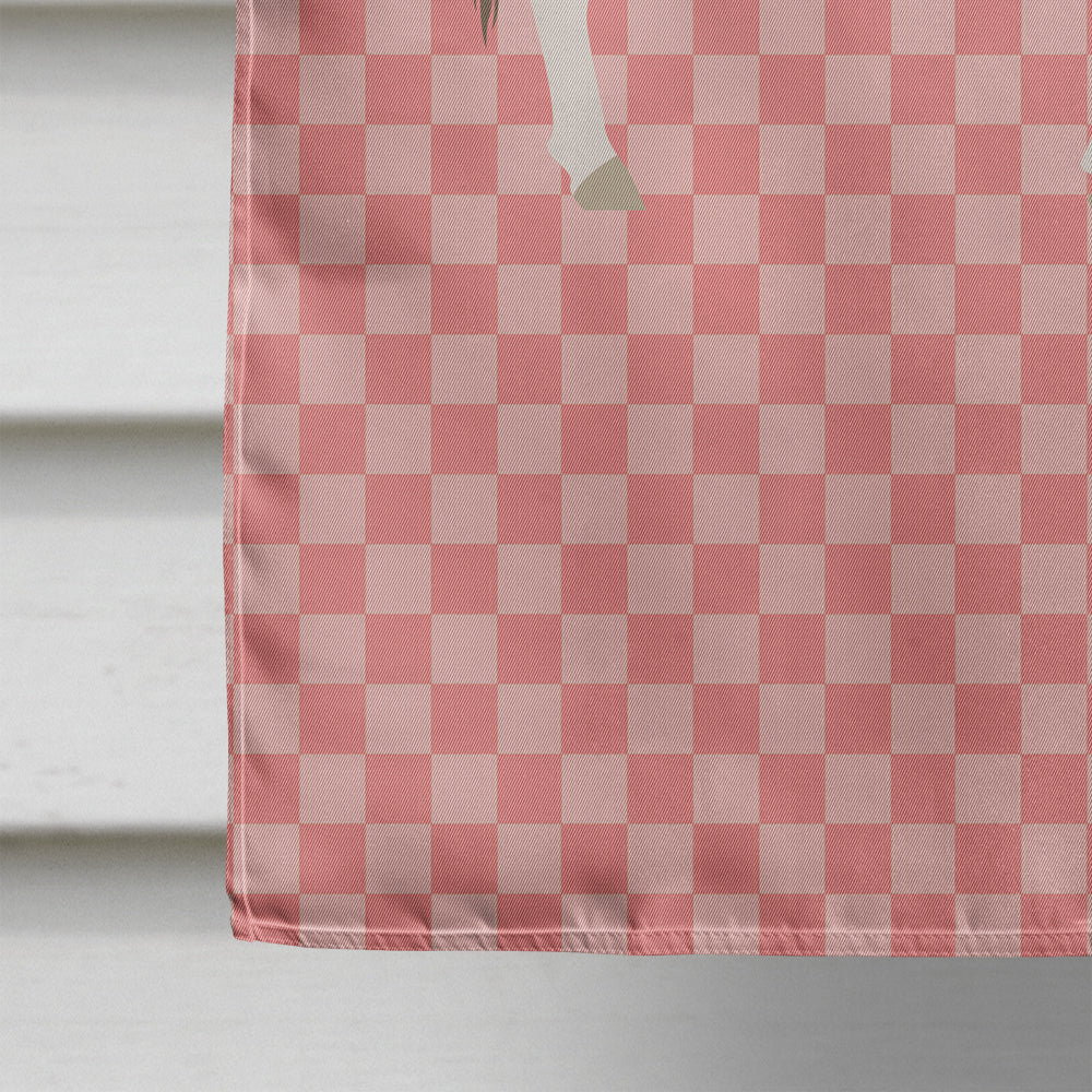 Malvi Cow Pink Check House Flag 28x40 Porch Sleeve Pole Decorative Outside Yard Banner Artwork Wall Hanging, Polyester