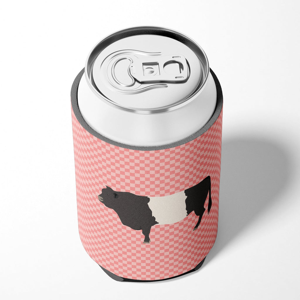 Belted Galloway Cow Pink Check Can or Bottle Hugger Cooler Sleeve for Standard 12 oz Cans, Insulated Foam Beer & Soda Can Hugger Reusable