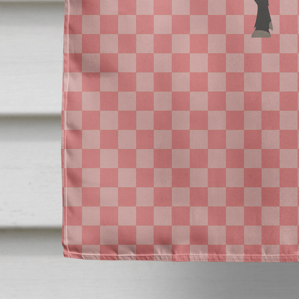 Belted Galloway Cow Pink Check House Flag 28x40 Porch Sleeve Pole Decorative Outside Yard Banner Artwork Wall Hanging, Polyester