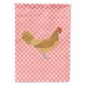 Frisian Friesian Chicken Pink Check House Flag 28x40 Porch Sleeve Pole Decorative Outside Yard Banner Artwork Wall Hanging, Polyester