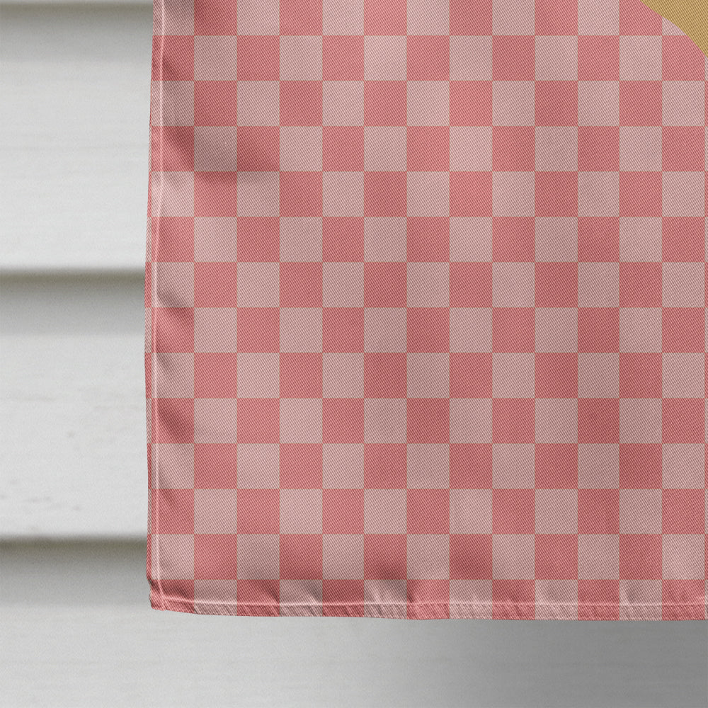 Frisian Friesian Chicken Pink Check House Flag 28x40 Porch Sleeve Pole Decorative Outside Yard Banner Artwork Wall Hanging, Polyester