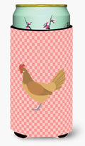 Frisian Friesian Chicken Pink Check Tall Boy Hugger Can Cooler Sleeve Machine Washable Drink Collapsible Insulator Beverage Insulated Holder