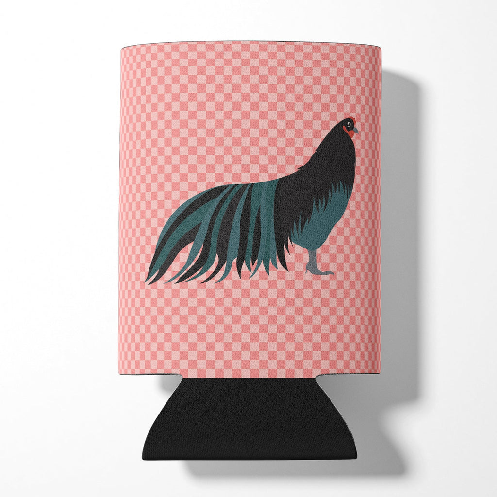 Sumatra Chicken Pink Check Can or Bottle Hugger Cooler Sleeve for Standard 12 oz Cans, Insulated Foam Beer & Soda Can Hugger Reusable