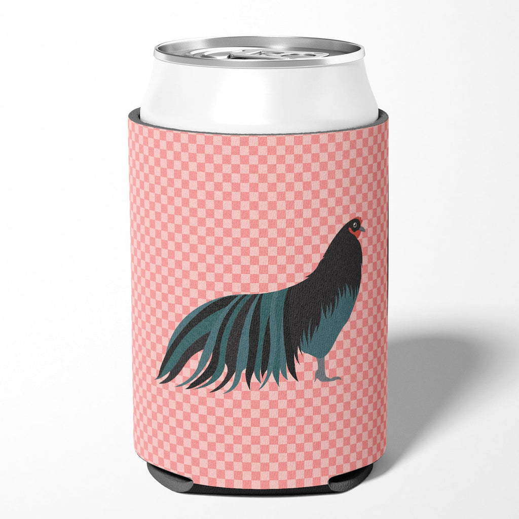 Sumatra Chicken Pink Check Can or Bottle Hugger Cooler Sleeve for Standard 12 oz Cans, Insulated Foam Beer & Soda Can Hugger Reusable