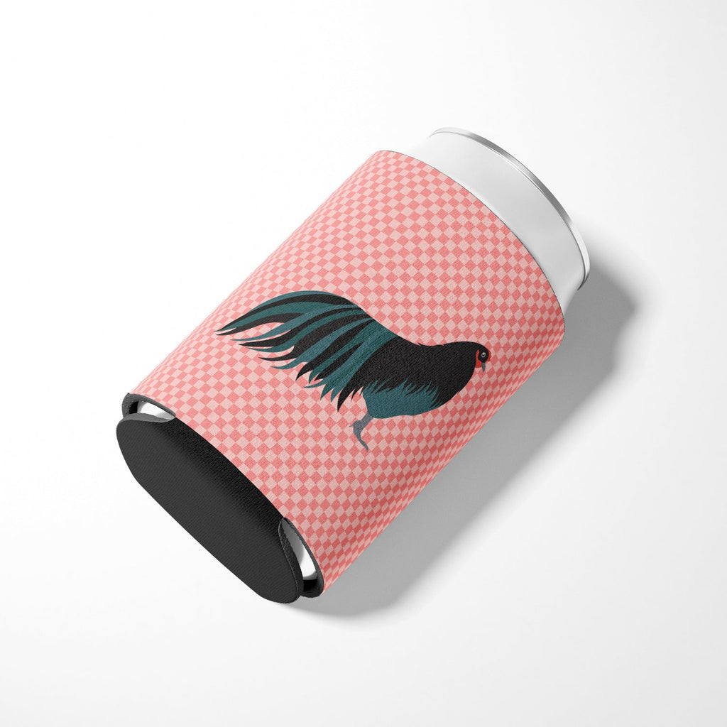 Sumatra Chicken Pink Check Can or Bottle Hugger Cooler Sleeve for Standard 12 oz Cans, Insulated Foam Beer & Soda Can Hugger Reusable