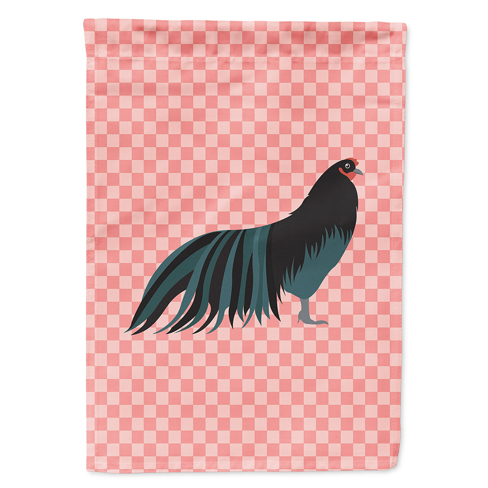 Sumatra Chicken Pink Check House Flag 28x40 Porch Sleeve Pole Decorative Outside Yard Banner Artwork Wall Hanging, Polyester